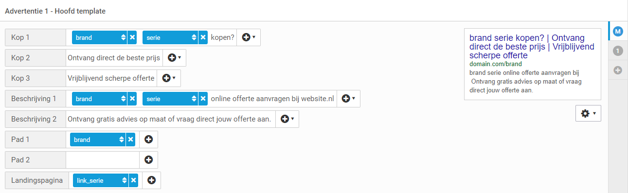 Template advertentie Channable