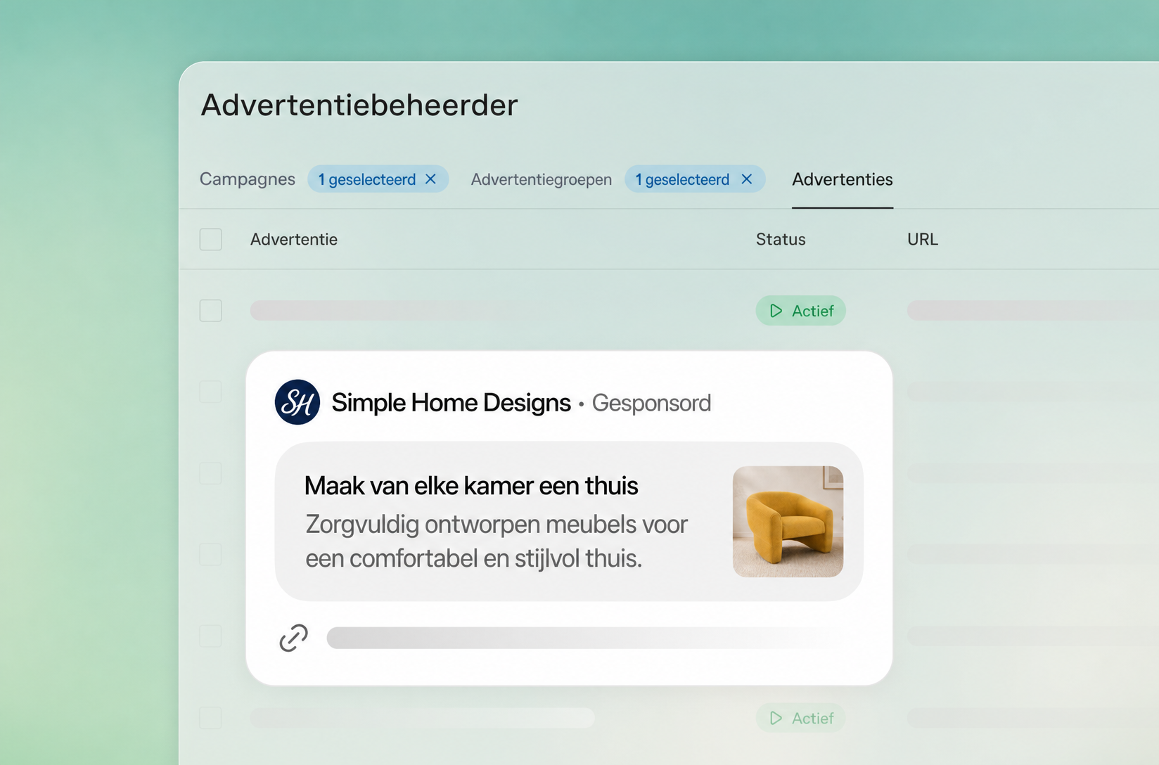 Schermafbeelding van de ChatGPT Ads Manager met de campagne-instellingen